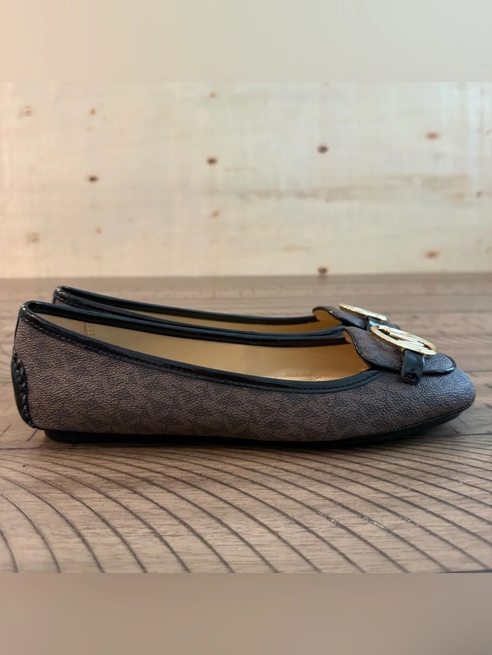 New Michael Kors Lillie Mix Flat Sandals Brown Size 8